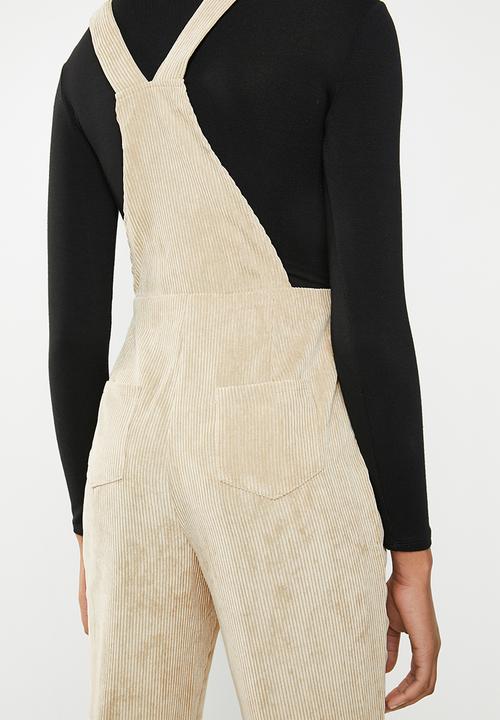 Missguided - Cord dungaree jumpsuit - beige
