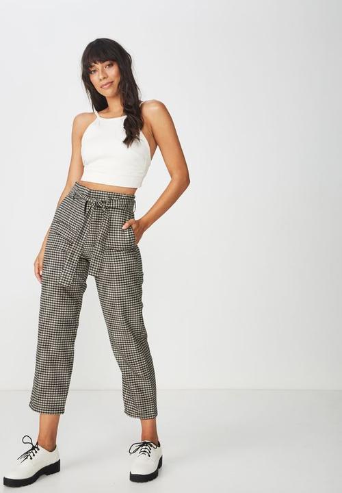 Cotton On - Shannon checked pants - black & white