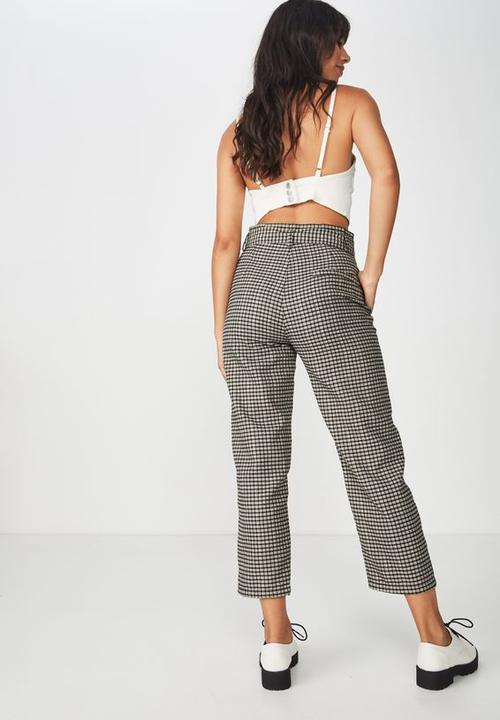 Cotton On - Shannon checked pants - black & white