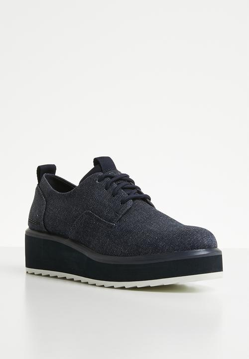 G-STAR - Strett flatform derby denim - dark saru blue