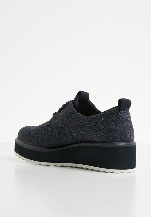 G-STAR - Strett flatform derby denim - dark saru blue