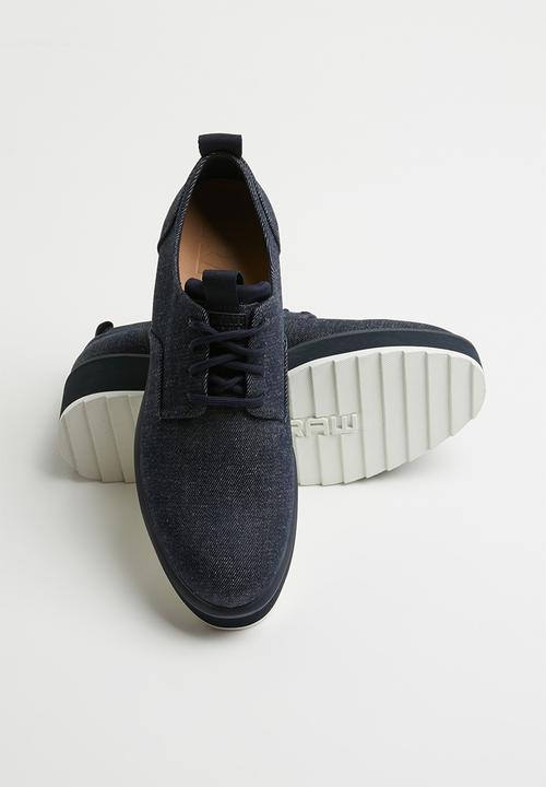 G-STAR - Strett flatform derby denim - dark saru blue