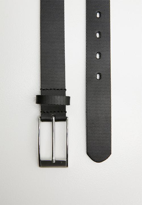 Superbalist - Perforated leather belt - black