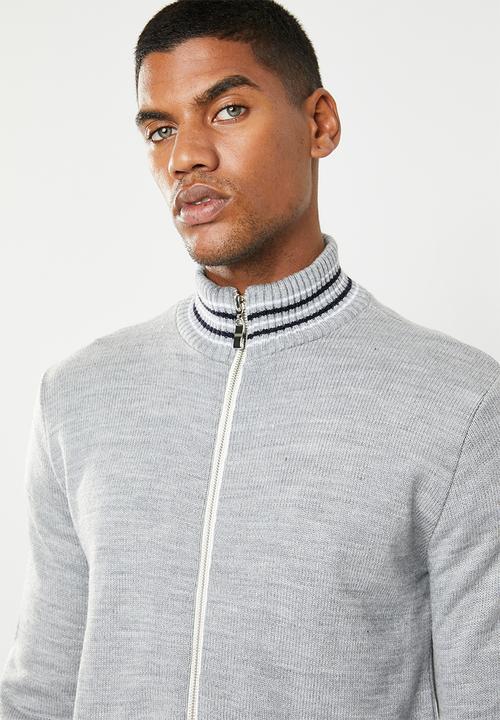 Superbalist - Zip through funnel neck knit - grey