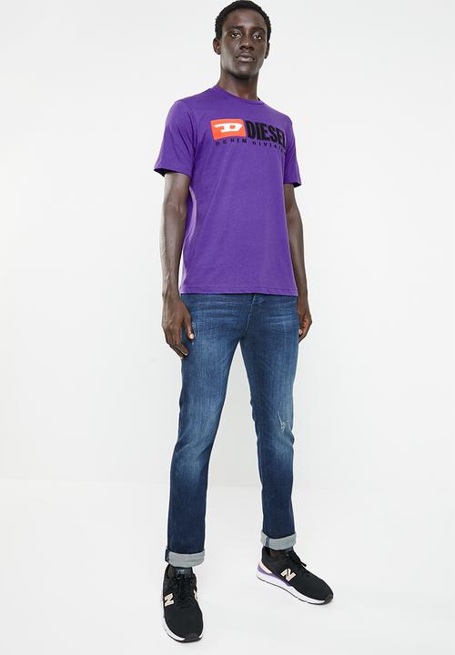 Diesel  - T-just-division logo short sleeve tee - purple
