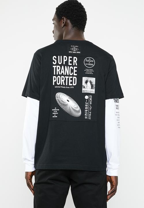 Diesel  - T-shoot-ya long sleeve tee -black & white