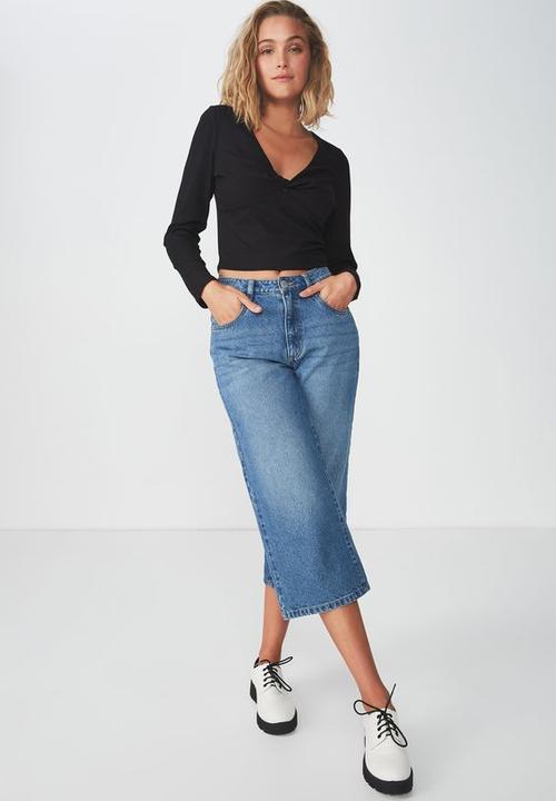 Cotton On - Brooke long sleeve top - black