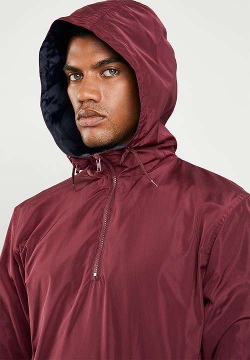 Superbalist - Colour-blocked half-zip anorak - burgundy & navy