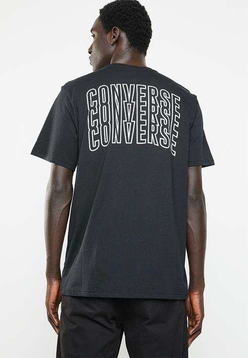 Converse - Lined star chevron tee - black