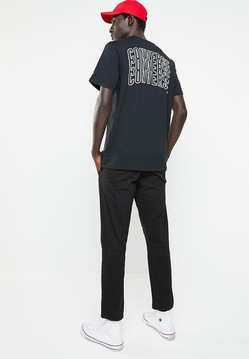Converse - Lined star chevron tee - black