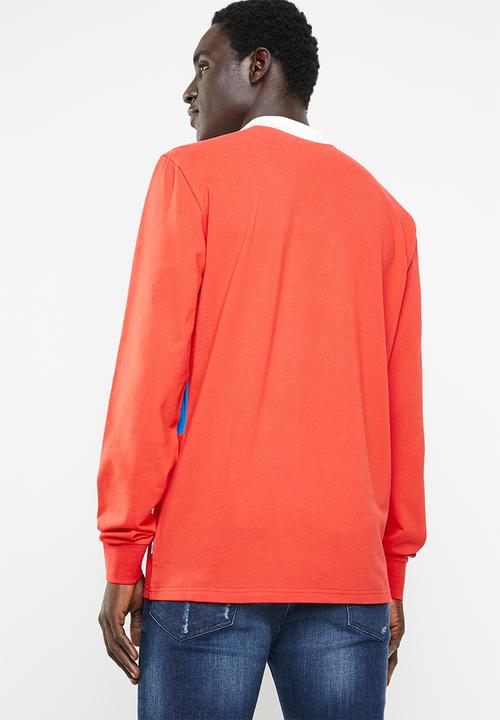Only & Sons - Weldon long sleeve zip polo exp - red