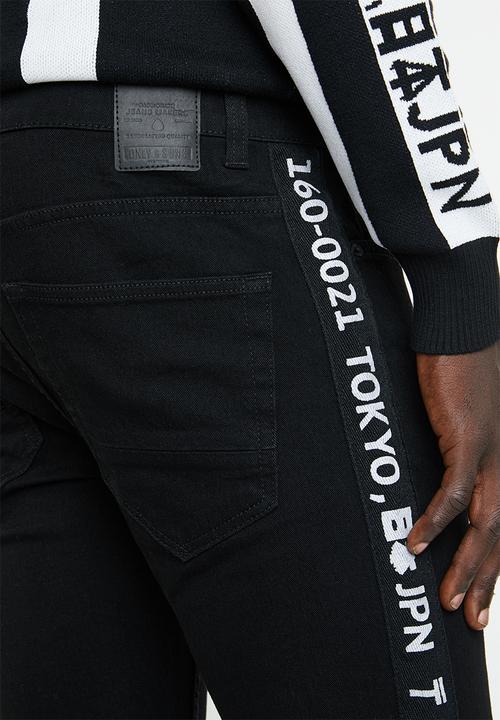 Only & Sons - Spun tape jeans - black