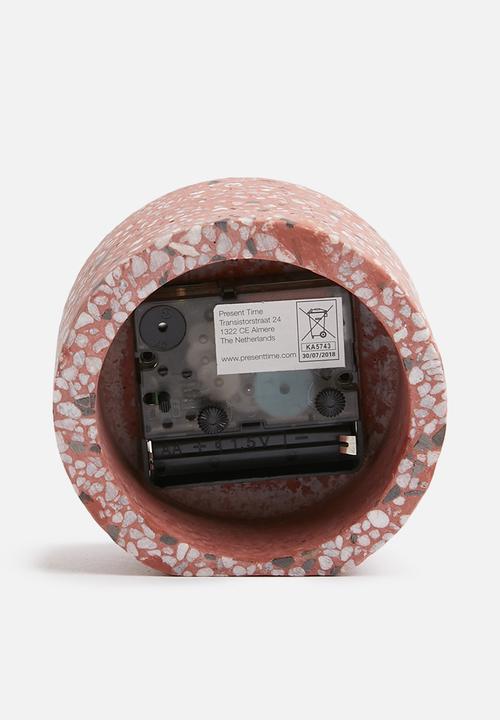 Present Time - Tom alarm clock - terrazzo pink