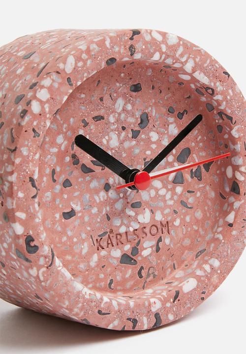 Present Time - Tom alarm clock - terrazzo pink