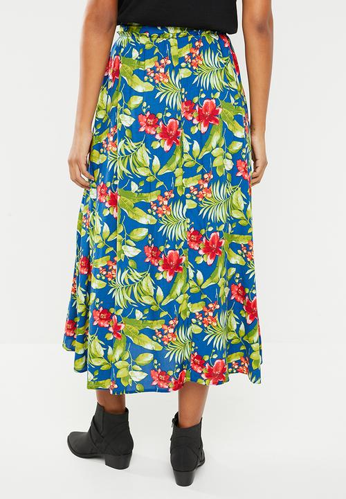 STYLE REPUBLIC - Fit and flare button down skirt - multi