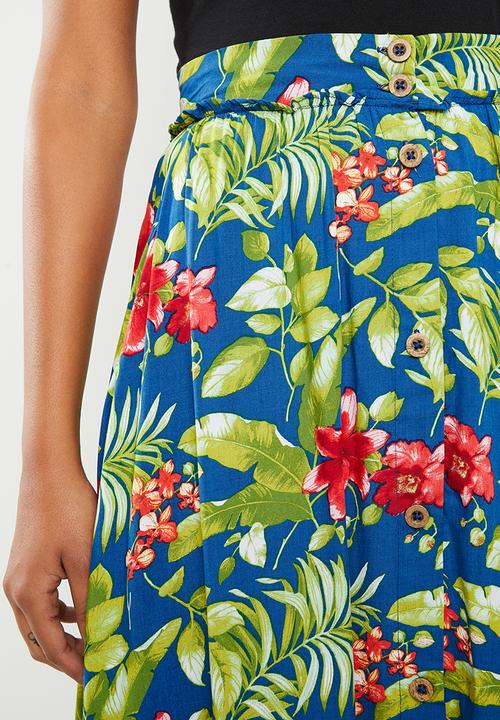 STYLE REPUBLIC - Fit and flare button down skirt - multi