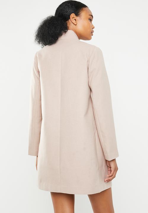 Missguided - Inverted collar formal coat - pink