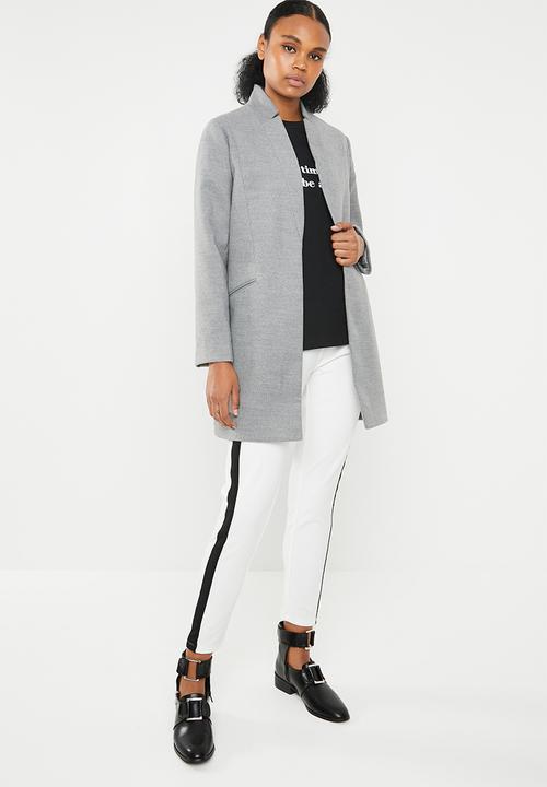 Missguided - Inverted collar formal coat - grey