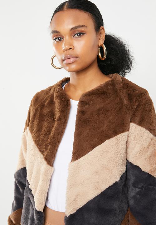 Missguided - Longline colourblock coat - multi