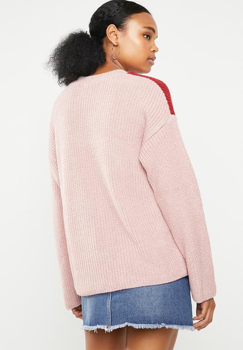 Missguided - Chevron balloon sleeve jumper - multi