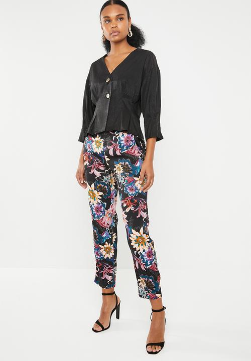 Vero Moda - Hanna button 3/4 top - black