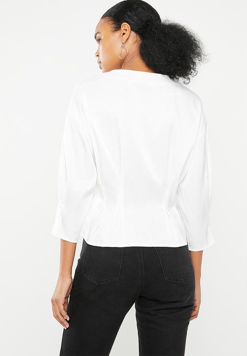 Vero Moda - Hanna button 3/4 top - white