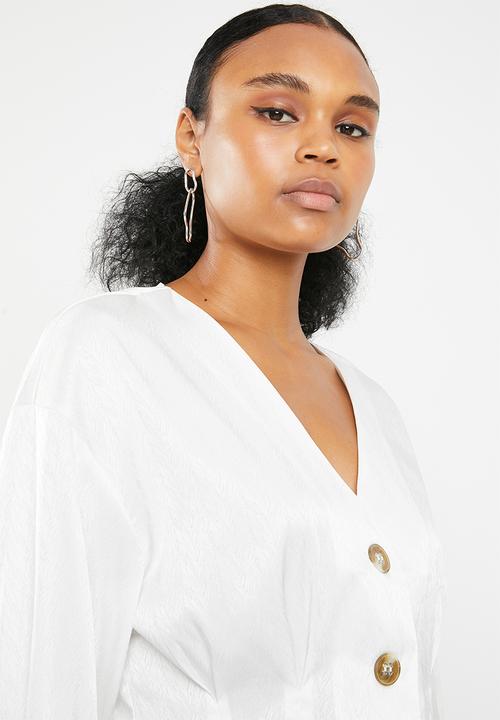 Vero Moda - Hanna button 3/4 top - white
