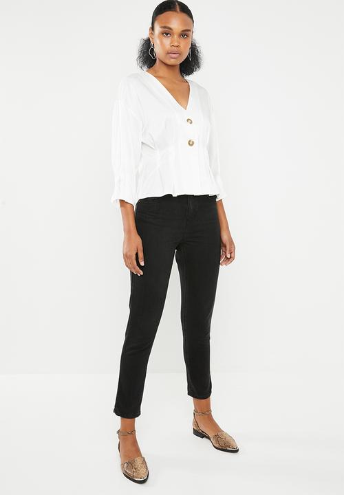 Vero Moda - Hanna button 3/4 top - white