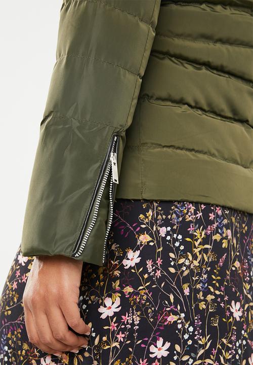 Brave Soul - Padded jacket with detachable faux fur collar - khaki