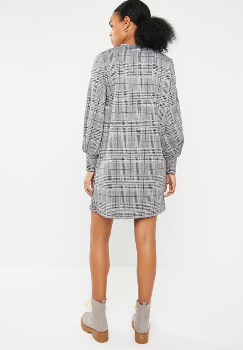 Superbalist - Check shift dress - black & white