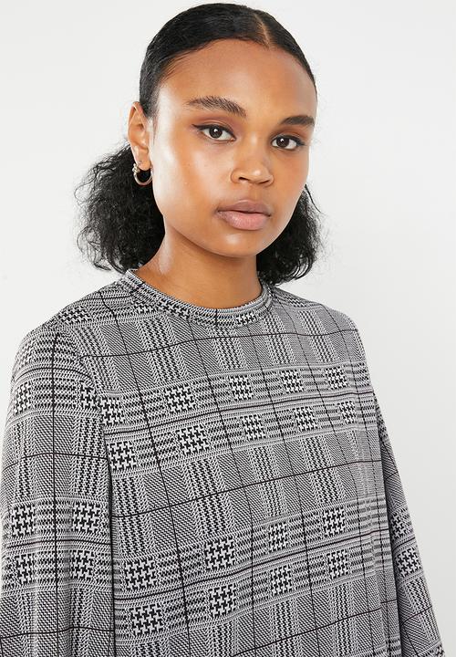 Superbalist - Check shift dress - black & white