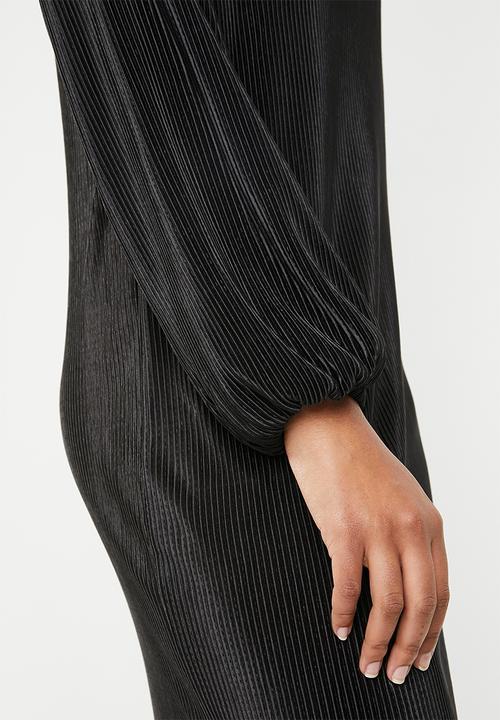 Superbalist - Plisse shift dress - black