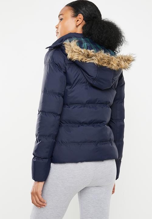 Brave Soul - Padded jacket with detachable hood - navy