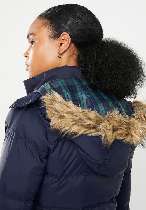 Brave Soul - Padded jacket with detachable hood - navy