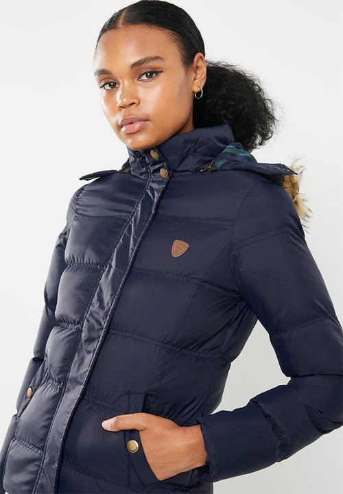 Brave Soul - Padded jacket with detachable hood - navy