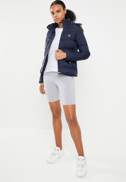 Brave Soul - Padded jacket with detachable hood - navy
