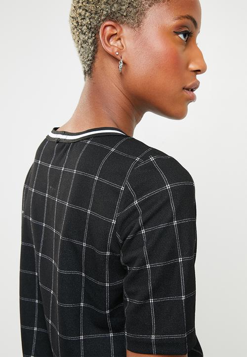 c(inch) - Contrast trim T-shirt - black & white