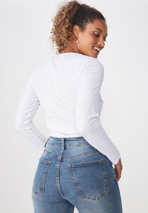 Cotton On - Brooke long sleeve top - white