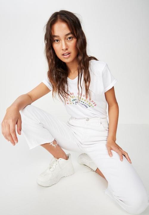 Cotton On - Classic slogan tee - white