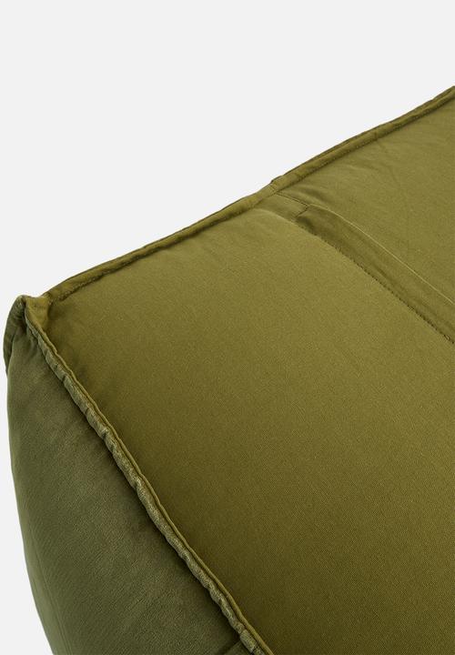 Sixth Floor - Venice velvet ottoman - green