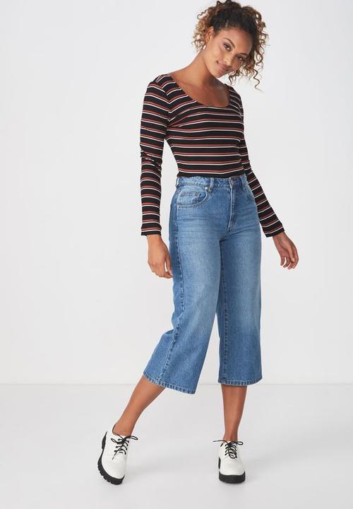 Cotton On - Double scoop long sleeve top - multi