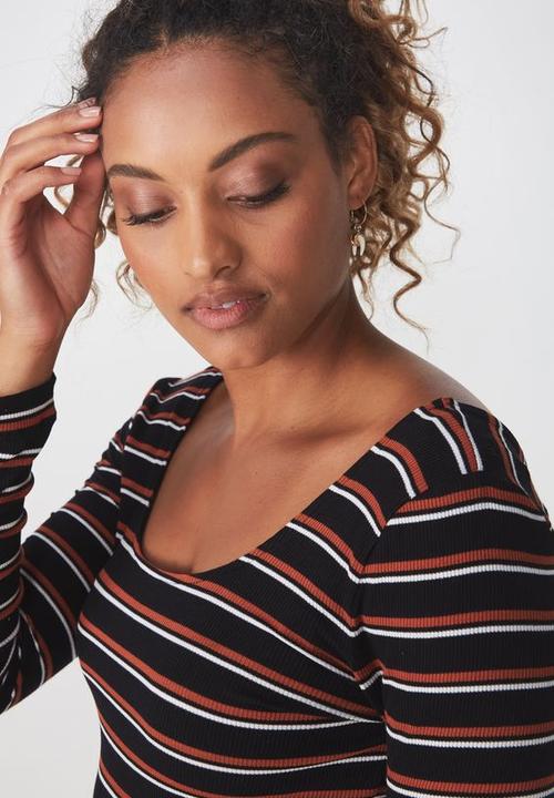 Cotton On - Double scoop long sleeve top - multi