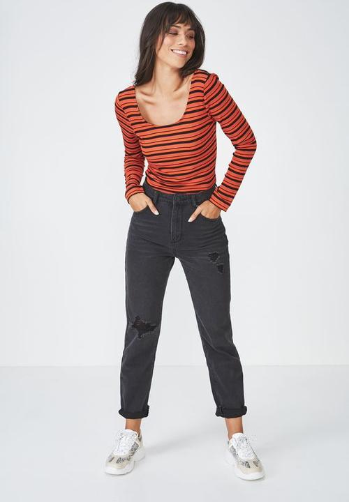 Cotton On - Double scoop long sleeve top - multi