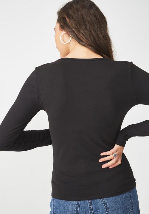 Cotton On - Everyday V-neck top - black
