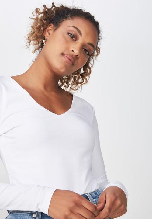 Cotton On - Everyday V-neck top - white