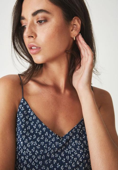 Cotton On - Martha cropped cami - navy & white