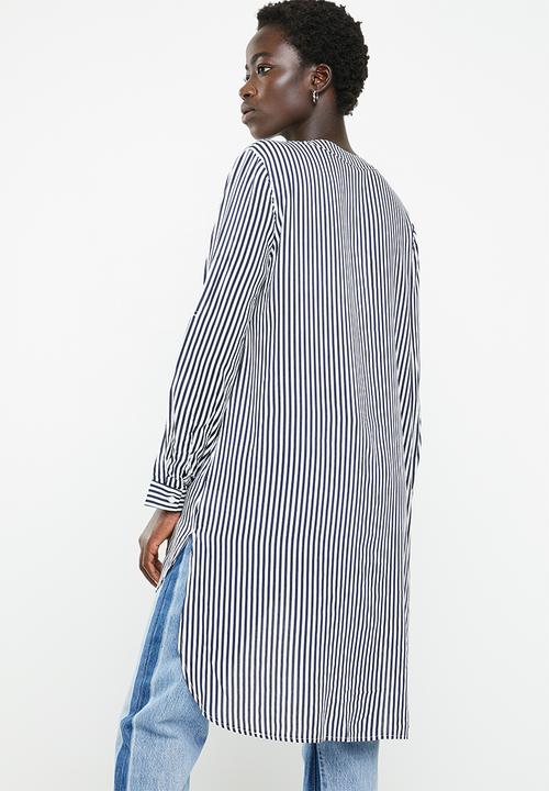 Revenge - Striped oversized shirt - navy & white