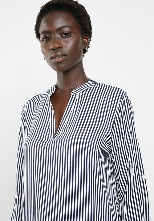 Revenge - Striped oversized shirt - navy & white