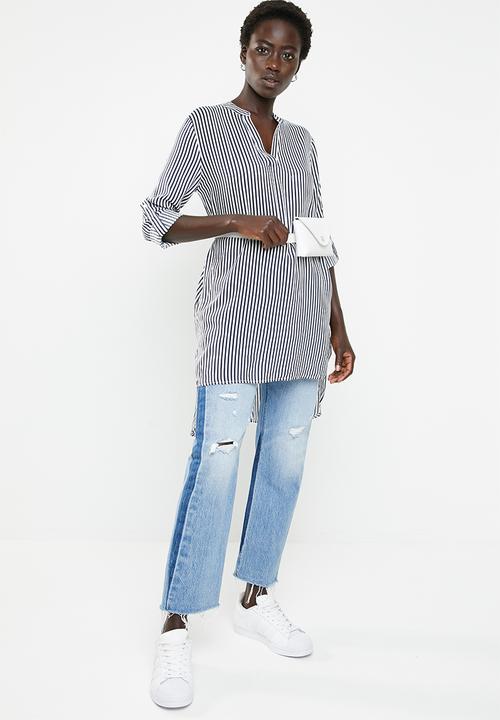 Revenge - Striped oversized shirt - navy & white