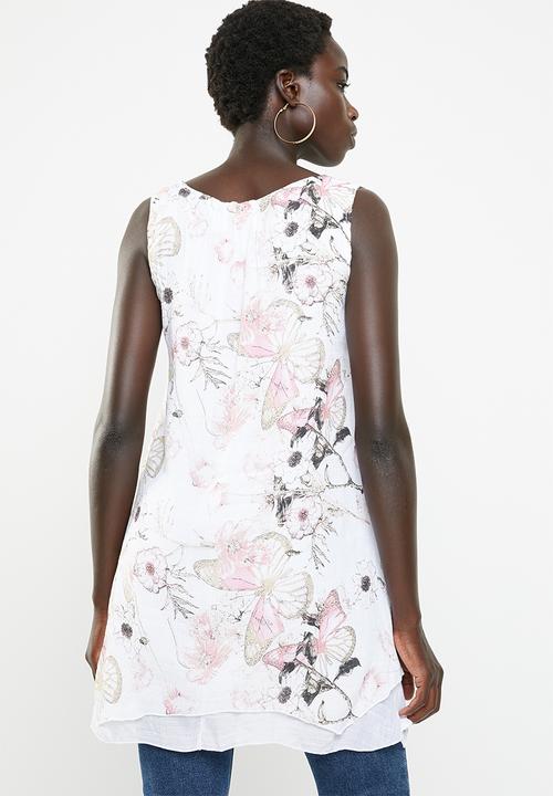 Revenge - Pleat front double layer top - multi